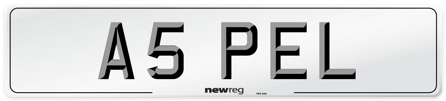 A5 PEL Number Plate from New Reg